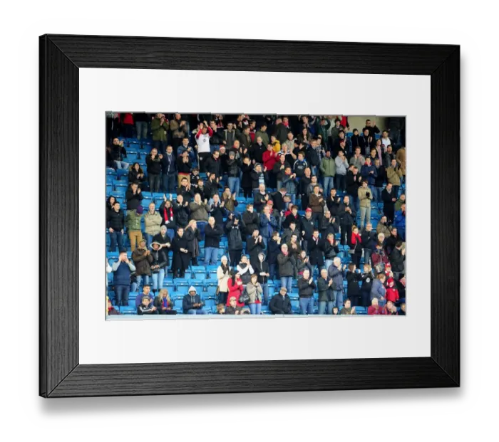Framed Print : Bristol City Fans at The Den: A Sea of Passion During Millwall vs. Bristol City Championship Match, London (January 2013)