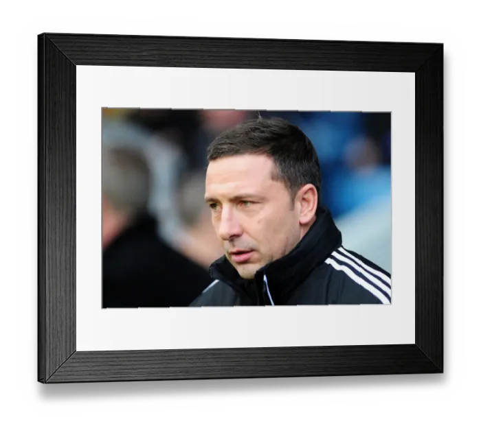 Framed Print : Derek McInnes Leads Bristol City in Championship Battle at The Den against Millwall, 2013