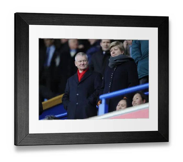 Framed Print : Bristol City Owner Steve Lansdown and Wife Maggie at Blackburn Rovers Ewood Park during FA Cup Match, 05-01-2013