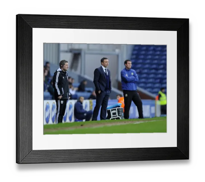 Framed Print : Derek McInnes Leads Bristol City in FA Cup Clash at Blackburn Rovers, 05-01-2013