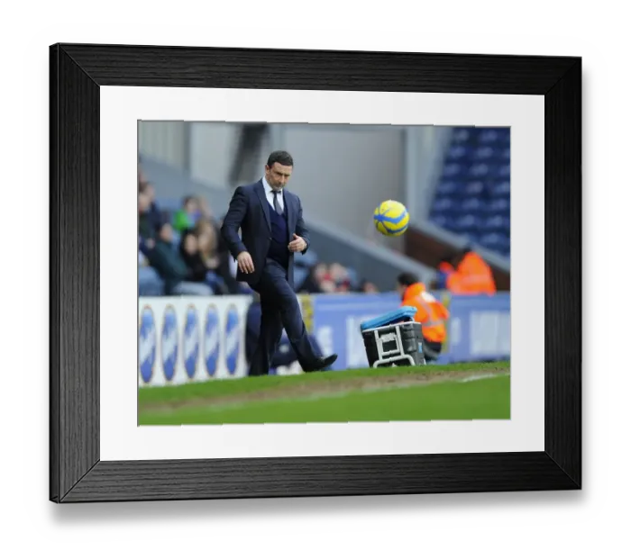 Framed Print : Derek McInnes Passing at Ewood Park: FA Cup Clash Between Bristol City and Blackburn Rovers, January 2013