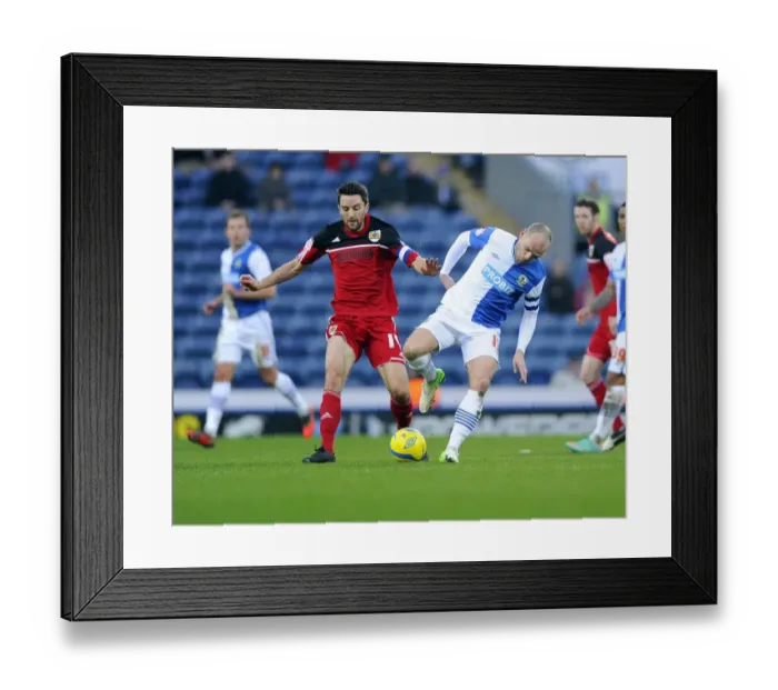 Framed Print : Battling for FA Cup Supremacy: Cole Skuse vs. Danny Murphy at Ewood Park