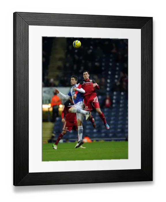 Framed Print : Battling for Supremacy: Cunningham vs. Rochina in FA Cup Clash at Ewood Park