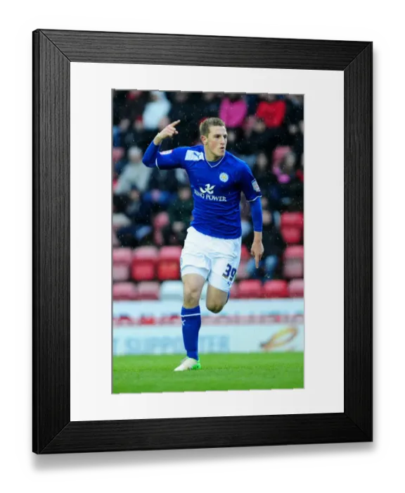 Framed Print : Chris Wood's Goal Celebration: Bristol City vs. Leicester City, January 12, 2013