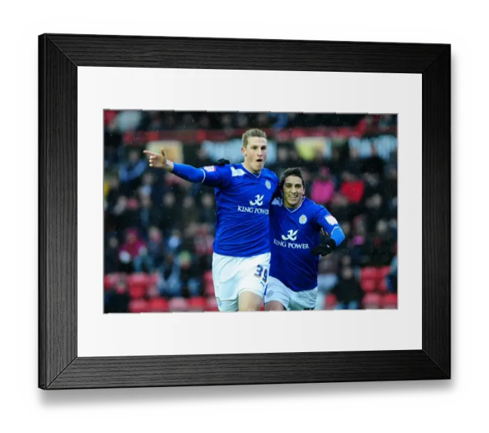 Framed Print : Chris Wood and Anthony Knockaert Celebrate Leicester City's Goal Against Bristol City (12 / 01 / 2013) Framed Print : Chris Wood and Anthony Knockaert Celebrate Leicester City's Goal Against Bristol City (12 / 01 / 2013)