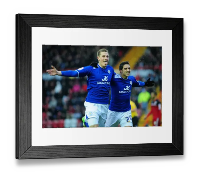 Framed Print : Unforgettable Moment: Wood and Knockaert's Electrifying Goal Celebration for Leicester City at Ashton Gate (2013) Framed Print : Unforgettable Moment: Wood and Knockaert's Electrifying Goal Celebration for Leicester City at Ashton Gate (2013)