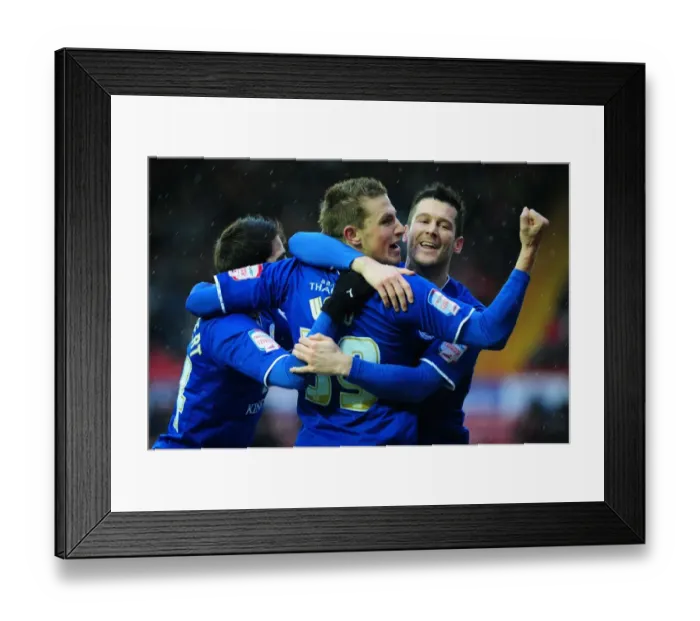 Framed Print : Chris Wood's Thrilling Goal Celebration: Bristol City vs. Leicester City (January 2013)