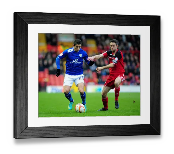 Framed Print : Bristol City vs. Leicester City: Intense Battle for Possession between Knockaert and Skuse