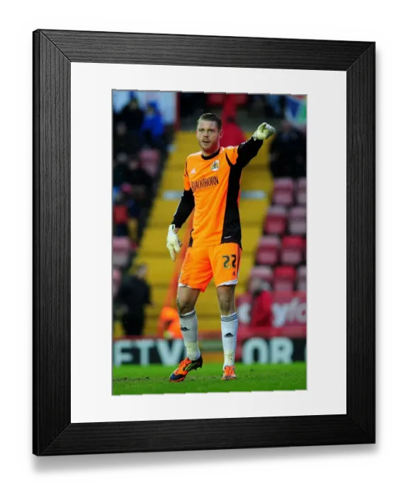 Framed Print : Dean Gerken in Action: Bristol City vs Leicester City, Ashton Gate, 2013
