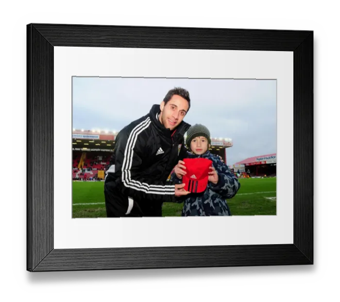 Framed Print : Bristol City: Young Fan Receives Special Surprise from Sam Baldock at Ashton Gate (Bristol City vs Leicester City, Championship)