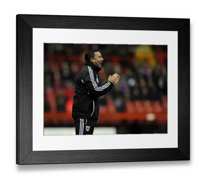 Framed Print : Derek McInnes Leads Bristol City Against Leicester City in Championship Clash, January 2013
