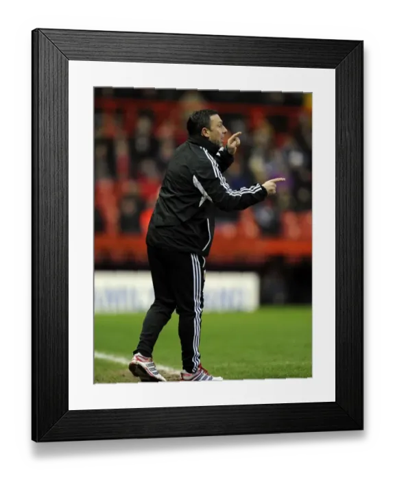 Framed Print : Derek McInnes Leads Bristol City Against Leicester City in Championship Clash, January 2013 Framed Print : Derek McInnes Leads Bristol City Against Leicester City in Championship Clash, January 2013