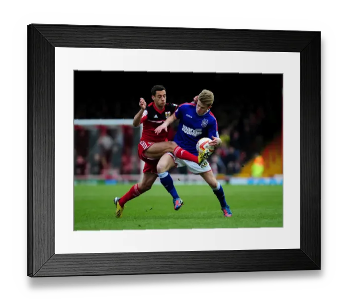 Framed Print : Bristol City vs Ipswich Town: Sam Baldock vs Luke Hyam Clash at Ashton Gate, Championship Football Match Framed Print : Bristol City vs Ipswich Town: Sam Baldock vs Luke Hyam Clash at Ashton Gate, Championship Football Match