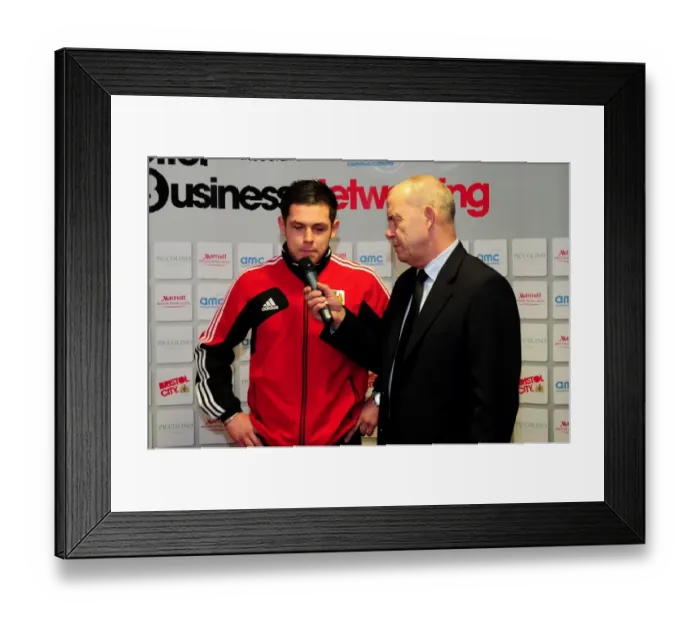 Framed Print : Bristol City's Lewis Carey Amidst the Action: Interview with Paul Cheesley during Bristol City vs Ipswich Town (January 2013) Framed Print : Bristol City's Lewis Carey Amidst the Action: Interview with Paul Cheesley during Bristol City vs Ipswich Town (January 2013)