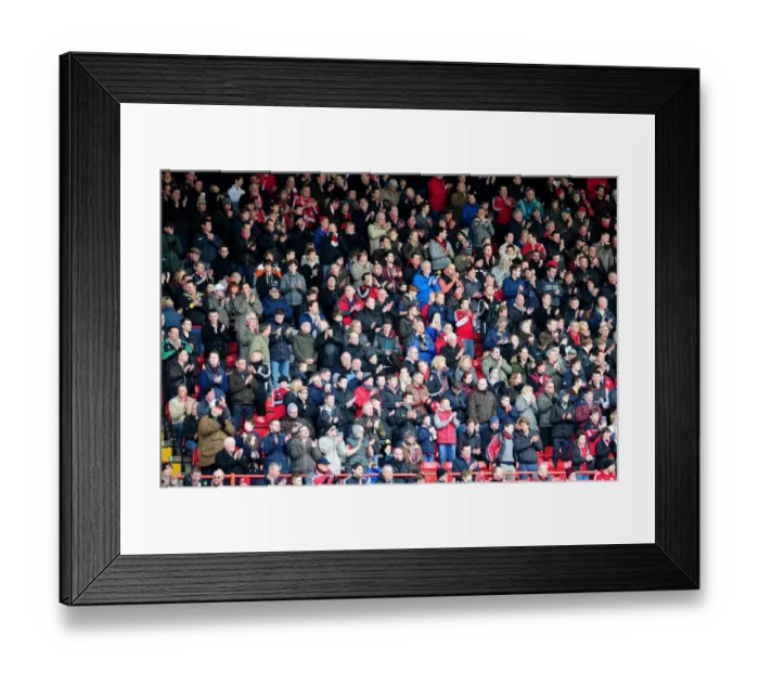 Framed Print : Bristol City Fans Honor the Fallen: A Moment of Silence at Ashton Gate (Bristol City V Ipswich Town, Championship)