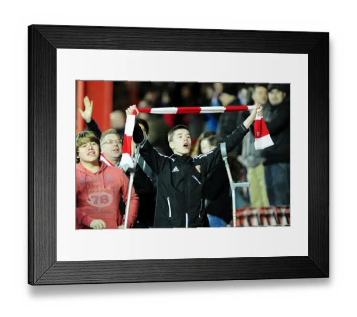 Framed Print : Bristol City Fan Euphoria: Goal Celebration at Ashton Gate (2013)