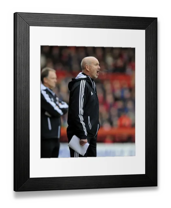 Framed Print : Richard Kelly Coaching at Bristol City's Ashton Gate Stadium during Npower Championship Match against Ipswich Town, 2013 Framed Print : Richard Kelly Coaching at Bristol City's Ashton Gate Stadium during Npower Championship Match against Ipswich Town, 2013