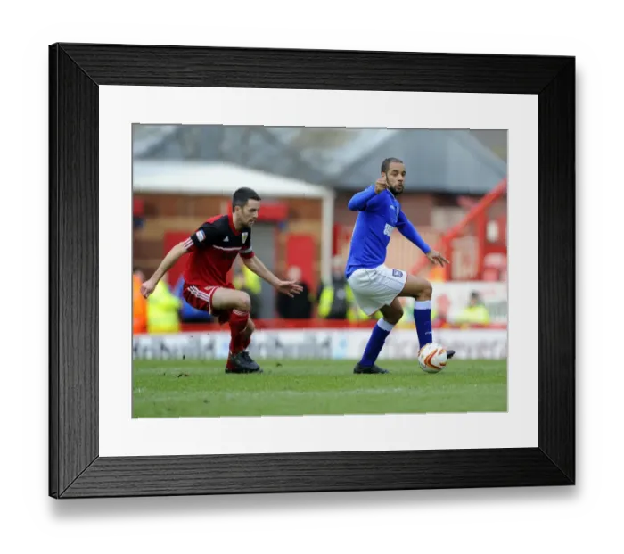 Framed Print : Bristol City vs Ipswich Town: Cole Skuse vs David McGoldrick - Intense Battle for Possession in the Npower Championship Framed Print : Bristol City vs Ipswich Town: Cole Skuse vs David McGoldrick - Intense Battle for Possession in the Npower Championship