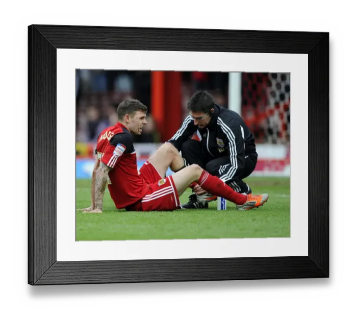 Framed Print : Bristol City's Paul Anderson Receives On-Field Treatment During Championship Match vs Ipswich Town Framed Print : Bristol City's Paul Anderson Receives On-Field Treatment During Championship Match vs Ipswich Town
