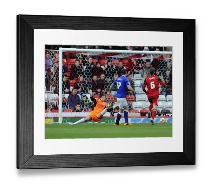 Framed Print : Daryl Murphy Scores the Opener: Ipswich Town Stuns Bristol City in Championship Clash Framed Print : Daryl Murphy Scores the Opener: Ipswich Town Stuns Bristol City in Championship Clash