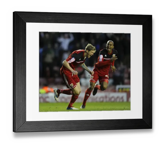 Framed Print : Bristol City's Jon Stead Scores the Winning Goal Against Ipswich Town in Championship Match, January 2013