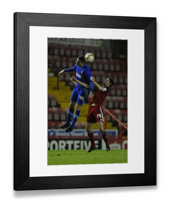 Framed Print : Battling for Supremacy: Cole Skuse vs. Alexandre Geijo in the Championship Clash between Bristol City and Watford Framed Print : Battling for Supremacy: Cole Skuse vs. Alexandre Geijo in the Championship Clash between Bristol City and Watford