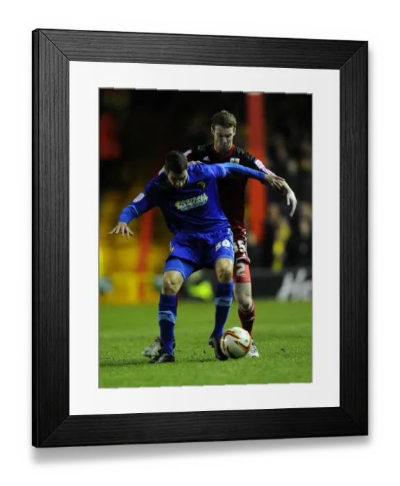 Framed Print : Bristol City vs Watford: Alexandre Geijo Holds the Ball, Ashton Gate, 2013