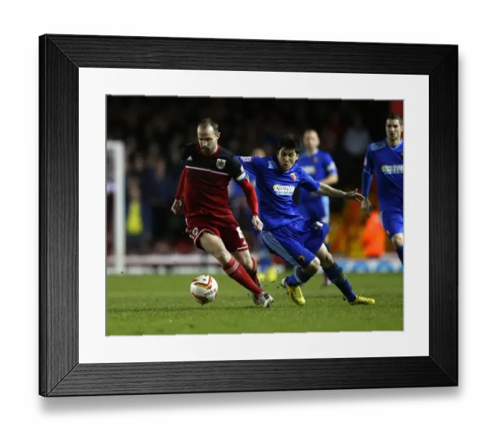 Framed Print : Bristol City vs. Watford: Louis Carey Faces Fernando Forestieri Framed Print : Bristol City vs. Watford: Louis Carey Faces Fernando Forestieri