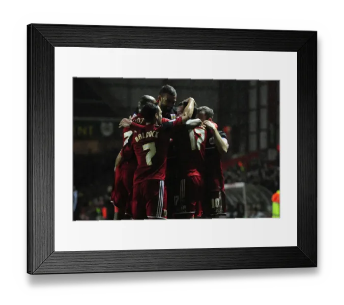 Framed Print : Bristol City's Double Delight: Gregg Cunningham and Paul Anderson Celebrate 2-0 Over Watford Framed Print : Bristol City's Double Delight: Gregg Cunningham and Paul Anderson Celebrate 2-0 Over Watford