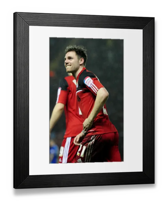 Framed Print : Bristol City's Paul Anderson Celebrates Second Goal Against Watford, 29 January 2013 Framed Print : Bristol City's Paul Anderson Celebrates Second Goal Against Watford, 29 January 2013