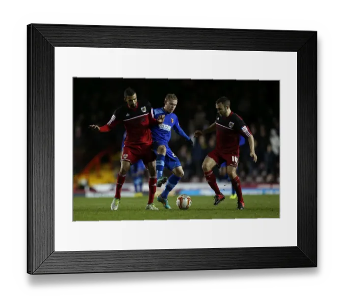 Framed Print : Bristol City vs. Watford: Liam Fontaine and Liam Kelly Shut Down Ikechi Anya