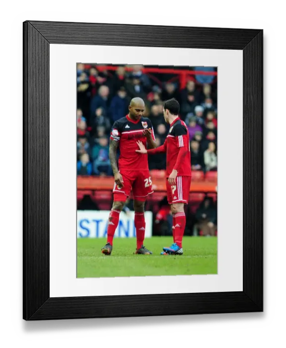 Framed Print : Bristol City: Gregg Cunningham Consoles Marvin Elliott Amidst Nosebleed on Pitch (Bristol City V Nottingham Forest, 2013) Framed Print : Bristol City: Gregg Cunningham Consoles Marvin Elliott Amidst Nosebleed on Pitch (Bristol City V Nottingham Forest, 2013)