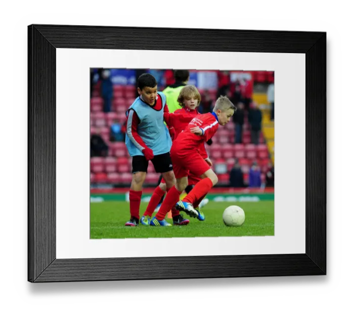 Framed Print : Bristol City Community Trust: Children's Football Match at Ashton Gate during Half Time Framed Print : Bristol City Community Trust: Children's Football Match at Ashton Gate during Half Time
