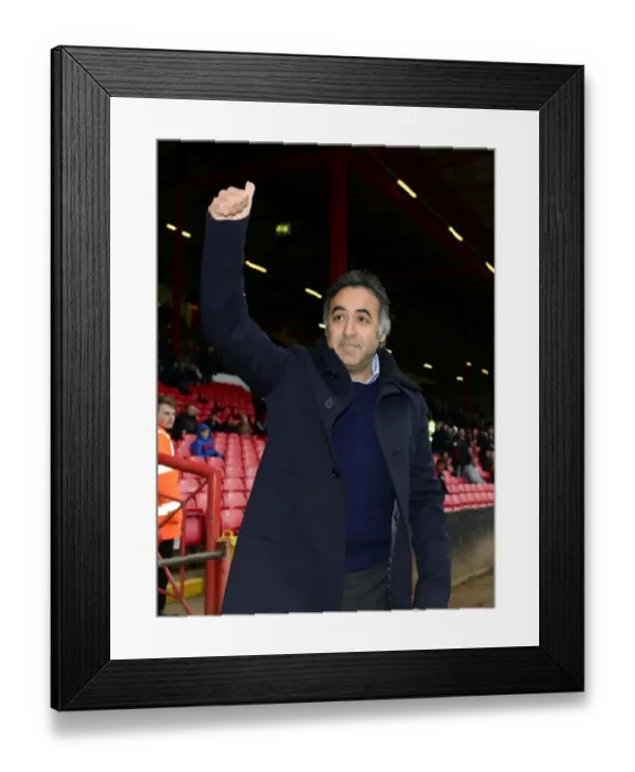 Framed Print : Fawaz Al Hasawi Welcomes Nottingham Forest Fans at Ashton Gate before Bristol City vs. Nottingham Forest Match