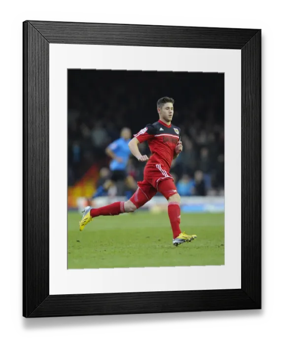 Framed Print : Wes Burns in Action: Bristol City vs Nottingham Forest, Npower Championship (February 9, 2013) - Ashton Gate