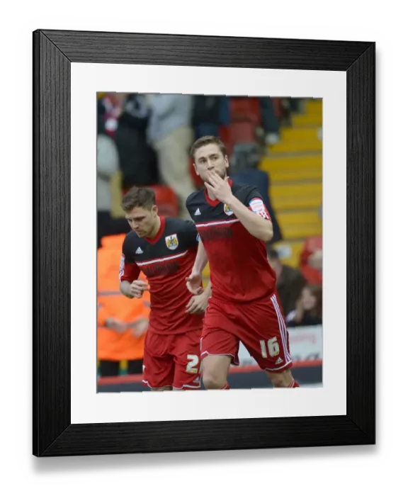 Framed Print : Thrilling Moment: Steven Davies Euphoric Goal Celebration in Npower Championship Match between Bristol City and Nottingham Forest (February 9, 2013) Framed Print : Thrilling Moment: Steven Davies Euphoric Goal Celebration in Npower Championship Match between Bristol City and Nottingham Forest (February 9, 2013)