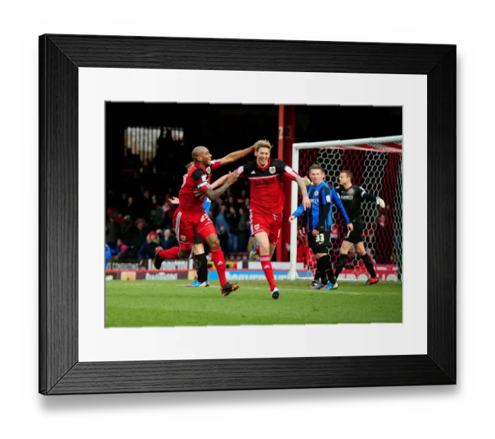 Framed Print : Bristol City's Jon Stead and Marvin Elliott Celebrate Goal: Npower Championship - Bristol City vs Barnsley (23rd February 2013) Framed Print : Bristol City's Jon Stead and Marvin Elliott Celebrate Goal: Npower Championship - Bristol City vs Barnsley (23rd February 2013)