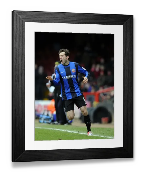 Framed Print : Intense Football Showdown: Bristol City vs. Barnsley at Ashton Gate