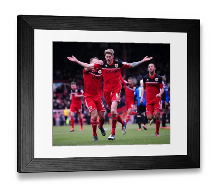Framed Print : Jon Stead's Euphoric Moment: The Game-Winning Goal for Bristol City vs. Barnsley (2013) Framed Print : Jon Stead's Euphoric Moment: The Game-Winning Goal for Bristol City vs. Barnsley (2013)