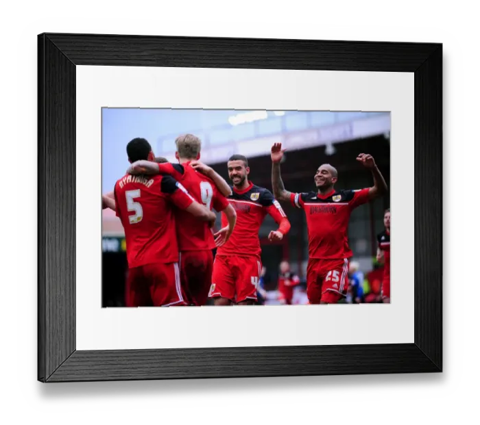 Framed Print : Bristol City's Jon Stead Scores and Celebrates with Team Mates Against Barnsley in Npower Championship Match, 2013 Framed Print : Bristol City's Jon Stead Scores and Celebrates with Team Mates Against Barnsley in Npower Championship Match, 2013