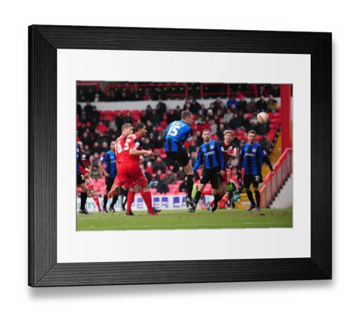 Framed Print : Bristol City's Lewin Nyatanga Scores Game-Winning Goal vs. Barnsley at Ashton Gate (2013)