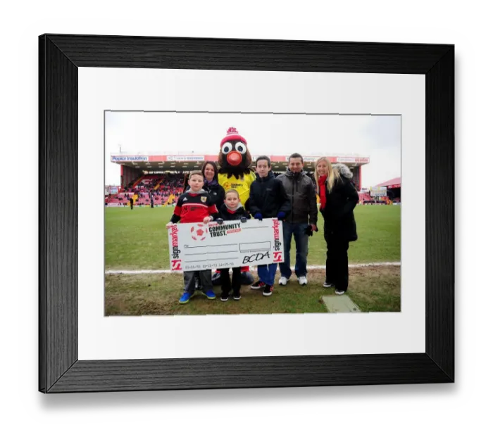 Framed Print : Half-time Cheque Presentation at Ashton Gate: Bristol City vs Barnsley, 23 / 02 / 2013