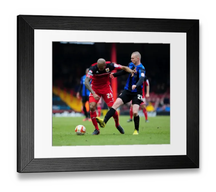 Framed Print : Bristol City vs Barnsley: Marvin Elliott Holds Off Ryan Tunnicliffe