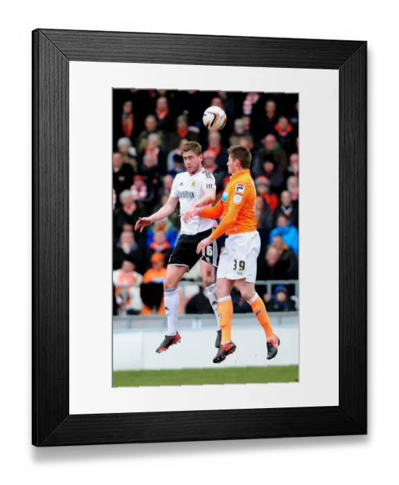 Framed Print : Bristol City vs Blackpool: Steven Davies vs Gary MacKenzie Clash in Npower Championship Match, 2013