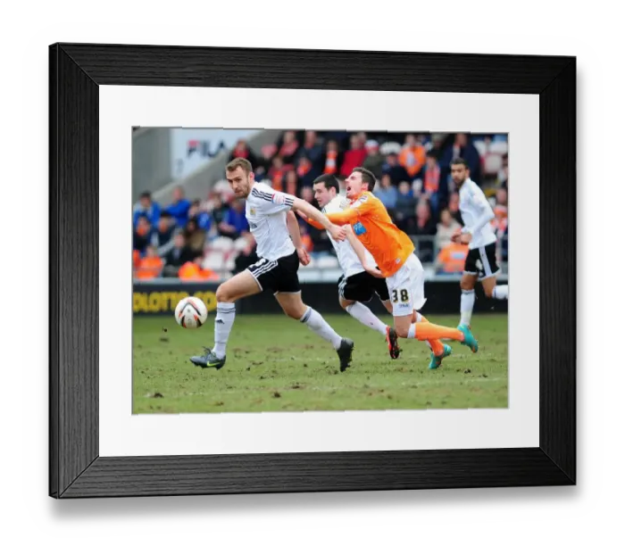 Framed Print : Bristol City vs Blackpool: Dramatic Moment as Liam Kelly Brings Down Matt Derbyshire Framed Print : Bristol City vs Blackpool: Dramatic Moment as Liam Kelly Brings Down Matt Derbyshire