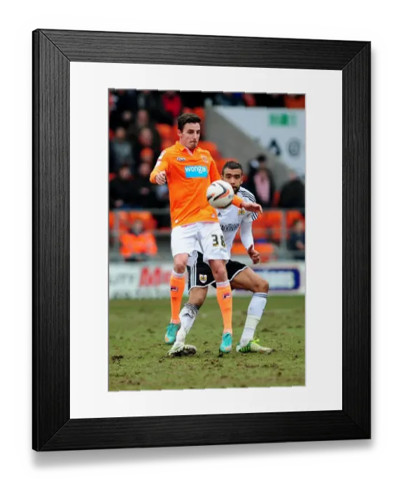 Framed Print : Derbyshire vs. Fontaine: A Battle for Ball Possession - Blackpool vs. Bristol City, 2013 Framed Print : Derbyshire vs. Fontaine: A Battle for Ball Possession - Blackpool vs. Bristol City, 2013