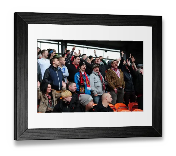 Framed Print : Bristol City Fans Cheering at Bloomfield Road during Npower Championship Match against Blackpool (2013)