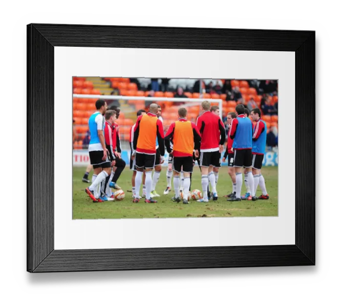 Framed Print : Bristol City Team Huddle: Pre-Game Focus at Blackpool's Bloomfield Road, Npower Championship (Blackpool V Bristol City)