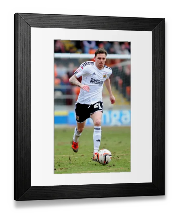 Framed Print : Bristol City's Paul Anderson at Bloomfield Road during Blackpool vs. Bristol City Npower Championship Match, March 2013