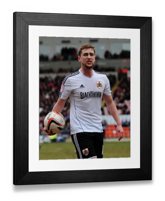 Framed Print : Steven Davies Controversial Moment: Blackpool vs. Bristol City, 2013